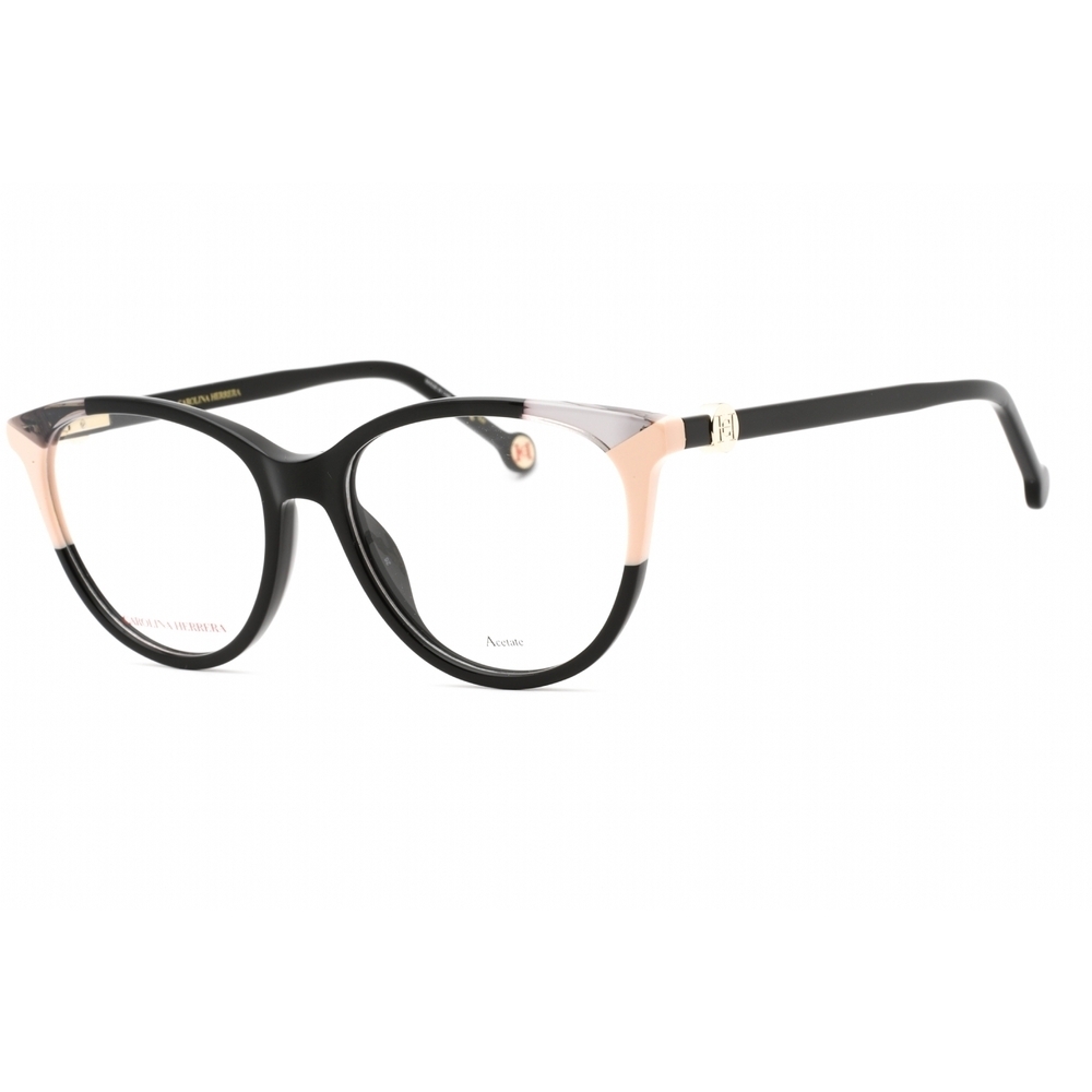 NWT Carolina Herrera CH-0054-KDX-53 Black Nude Oval 53mm Eyeglasses